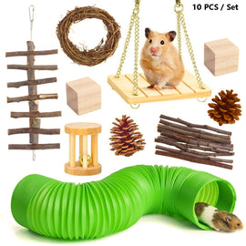 Hamster Toy Pet Rabbit Guinea Pig Parrot Play Grinding Wood Toys, 10 PCS / Set, 12 PCS / Set, 9 PCS / Set, 11 PCS / Set
