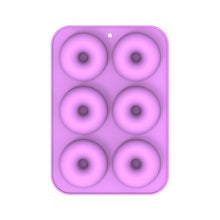 Load image into Gallery viewer, Oven Baking Tools Silicone Cake Donut Mold, 8 Even Brown, 6 Even Blue, 6 Even Purple, 6 Even Green, 6 Even Orange, 6 Even Yellow, 6 Even Red
