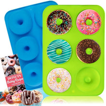 Load image into Gallery viewer, Oven Baking Tools Silicone Cake Donut Mold, 8 Even Brown, 6 Even Blue, 6 Even Purple, 6 Even Green, 6 Even Orange, 6 Even Yellow, 6 Even Red