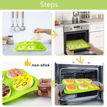 Load image into Gallery viewer, Oven Baking Tools Silicone Cake Donut Mold, 8 Even Brown, 6 Even Blue, 6 Even Purple, 6 Even Green, 6 Even Orange, 6 Even Yellow, 6 Even Red