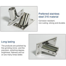 Load image into Gallery viewer, Thicken 316 Stainless Steel 60-Degree Square Tube Base Marine Boat Hardwares, Specifications:, 22mm, 25mm