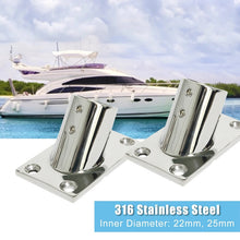 Load image into Gallery viewer, Thicken 316 Stainless Steel 60-Degree Square Tube Base Marine Boat Hardwares, Specifications:, 22mm, 25mm