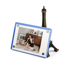 Load image into Gallery viewer, 3 Inch Photo Acrylic Photo Frame Refrigerator Magnetic Sticker For Polaroid, 98 Persent Translucent, Wave Point, Pink, Blue