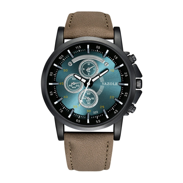 YAZOLE 322 Arabic Numerals Dial Sports Belt Watch Men Luminous Business Quartz Watch