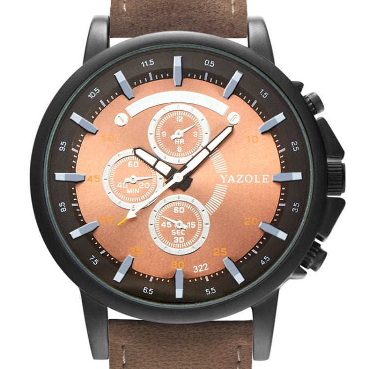 YAZOLE 322 Arabic Numerals Dial Sports Belt Watch Men Luminous Business Quartz Watch