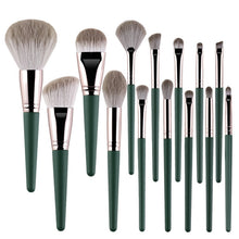 Load image into Gallery viewer, Soft Wooden Handle Makeup Brush Beauty Tools, 14 PCS Brush, With Strap Brush Bag, With Brush Bucket