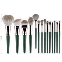 Load image into Gallery viewer, Soft Wooden Handle Makeup Brush Beauty Tools, 14 PCS Brush, With Strap Brush Bag, With Brush Bucket