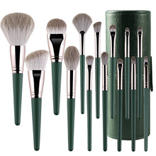 Load image into Gallery viewer, Soft Wooden Handle Makeup Brush Beauty Tools, 14 PCS Brush, With Strap Brush Bag, With Brush Bucket