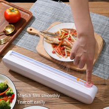 Load image into Gallery viewer, Suction Cup Type Cling Film Cutter Household Plastic Wrap Adjustable Storage Cutting Box, Suction Cup Cling Film Cutter