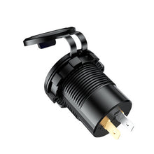 Load image into Gallery viewer, Car Motorcycle Ship Modified USB Charger Waterproof PD + QC3.0 Fast Charge, Blue Light With Terminal, Red Light With Terminal, Green Light With Terminal, Blue Light With 60cm Line, Red Light With 60cm Line, Green Light With 60cm Line