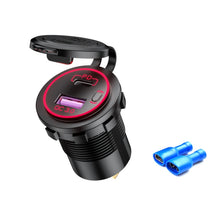 Load image into Gallery viewer, Car Motorcycle Ship Modified USB Charger Waterproof PD + QC3.0 Fast Charge, Blue Light With Terminal, Red Light With Terminal, Green Light With Terminal, Blue Light With 60cm Line, Red Light With 60cm Line, Green Light With 60cm Line