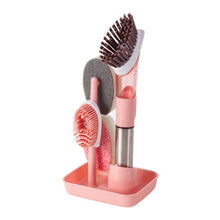 Load image into Gallery viewer, Kitchen Oil Dirty Pan Brush Can Add Detergent Sponge Brush Long Handle Cleaning Brush, Blue, Pink, Gray