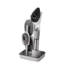 Load image into Gallery viewer, Kitchen Oil Dirty Pan Brush Can Add Detergent Sponge Brush Long Handle Cleaning Brush, Blue, Pink, Gray