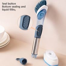 Load image into Gallery viewer, Kitchen Oil Dirty Pan Brush Can Add Detergent Sponge Brush Long Handle Cleaning Brush, Blue, Pink, Gray