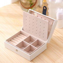 Load image into Gallery viewer, Portable Princess Style Jewelry Box Small Simple Earrings Ring Storage Box, 16.5x11.5x5.8cm