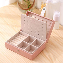Load image into Gallery viewer, Portable Princess Style Jewelry Box Small Simple Earrings Ring Storage Box, 16.5x11.5x5.8cm