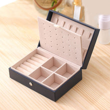 Load image into Gallery viewer, Portable Princess Style Jewelry Box Small Simple Earrings Ring Storage Box, 16.5x11.5x5.8cm