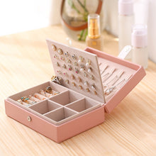 Load image into Gallery viewer, Portable Princess Style Jewelry Box Small Simple Earrings Ring Storage Box, 16.5x11.5x5.8cm