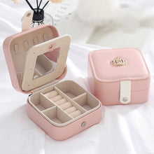Load image into Gallery viewer, XH-001 Simple Creative Travel Portable Leather Earrings Jewelry Box, 11x11x5.8 cm