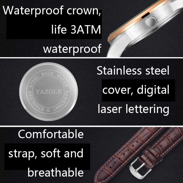 YAZOLE Simple Digital Two-color Dial Quartz Men Watch