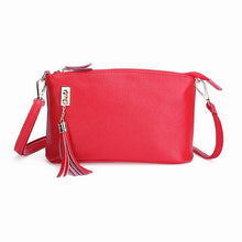 Load image into Gallery viewer, Ladies Fringed One-Shoulder Diagonal Bag Large-Capacity Casual Bag, Red, Navy Blue, Black, Brown, Deep Purple, Rose Red, Light Brown, Light Purple, Royal Blue