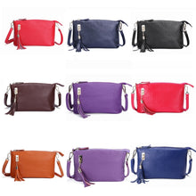 Load image into Gallery viewer, Ladies Fringed One-Shoulder Diagonal Bag Large-Capacity Casual Bag, Red, Navy Blue, Black, Brown, Deep Purple, Rose Red, Light Brown, Light Purple, Royal Blue