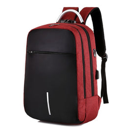 Men Password Lock Backpack Business Casual Anti-Theft Computer Bag With External USB Port
