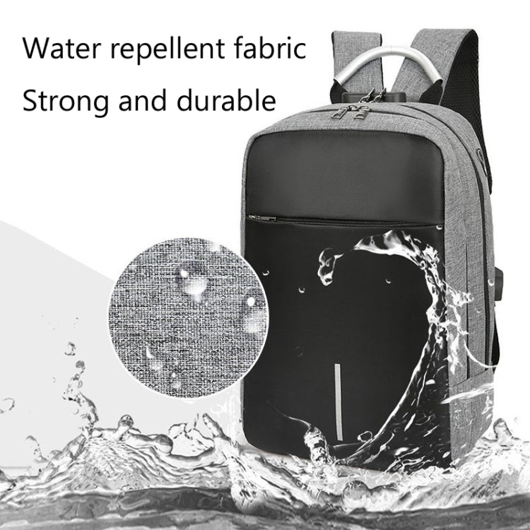 Men Password Lock Backpack Business Casual Anti-Theft Computer Bag With External USB Port