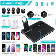 Load image into Gallery viewer, HQ-UD17 4 in 1 Wireless Charger Phone Holder Charging Base for iPhone, iWatch, AirPods and Other Android Phones, HQ-UD17