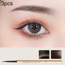 Load image into Gallery viewer, 3 PCS MAYCHEER 3117 Small Gold Bars Double Eyebrow Pencil Thin Head Waterproof Non-bleeding Eyebrow Pencil, 1 Deep Coffee Color, 2 Light Coffee Color, 3 Black Gray, 4 Gray Brown, 5 Moss Green