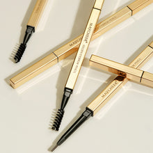 Load image into Gallery viewer, 3 PCS MAYCHEER 3117 Small Gold Bars Double Eyebrow Pencil Thin Head Waterproof Non-bleeding Eyebrow Pencil, 1 Deep Coffee Color, 2 Light Coffee Color, 3 Black Gray, 4 Gray Brown, 5 Moss Green