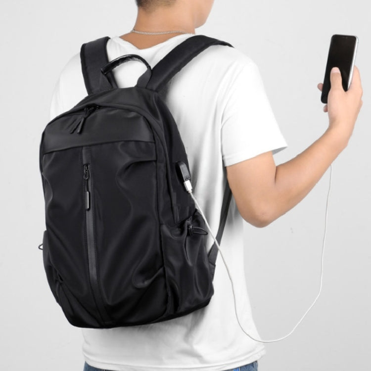 Men Oxford Backpack Business Computer Bag with External USB Port