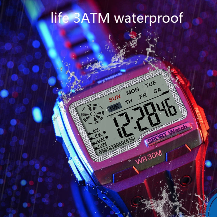SYNOKE Square Sarge Screen Display Luminous Multifunctional Outdoor Men Sports Watch Digital Watch