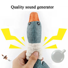 Load image into Gallery viewer, Long Animal Wild Goose Vocal Bite Resistant Dog Toy Plush Molar Dog Supplies, Gray, Blue, Brown
