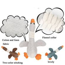 Load image into Gallery viewer, Long Animal Wild Goose Vocal Bite Resistant Dog Toy Plush Molar Dog Supplies, Gray, Blue, Brown