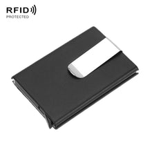 Load image into Gallery viewer, Aluminum Alloy Credit Card Case RFID Anti-Magnetic Metal Card Box, Microfiber Leather Black, Microfiber Leather Apricot