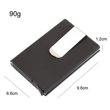 Load image into Gallery viewer, Aluminum Alloy Credit Card Case RFID Anti-Magnetic Metal Card Box, Microfiber Leather Black, Microfiber Leather Apricot