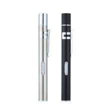 Load image into Gallery viewer, Flashlight Pupil Pen Light Yellow White Dual Light Source Dental Light LED Stainless Steel Morning Inspection Light, Flashlight Pupil Pen Light (Silver), Flashlight Pupil Pen Light (Black)