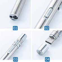 Load image into Gallery viewer, Flashlight Pupil Pen Light Yellow White Dual Light Source Dental Light LED Stainless Steel Morning Inspection Light, Flashlight Pupil Pen Light (Silver), Flashlight Pupil Pen Light (Black)
