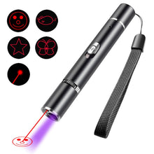Load image into Gallery viewer, USB Rechargeable Laser Pattern Funny Cat Flashlight With Woods Purple Light Detection Lamp, Funny Cat Flashlight