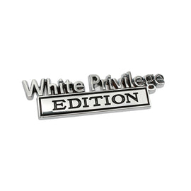 2 PCS Car Metal Leaf Board Car Logo White Privilege Edition Modified Car Body Sticker Sign, White Privilege