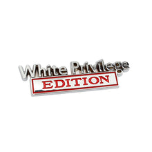 Load image into Gallery viewer, 2 PCS Car Metal Leaf Board Car Logo White Privilege Edition Modified Car Body Sticker Sign, White Privilege