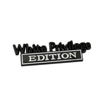 Load image into Gallery viewer, 2 PCS Car Metal Leaf Board Car Logo White Privilege Edition Modified Car Body Sticker Sign, White Privilege