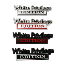 Load image into Gallery viewer, 2 PCS Car Metal Leaf Board Car Logo White Privilege Edition Modified Car Body Sticker Sign, White Privilege