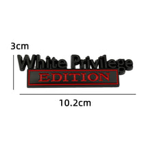 Load image into Gallery viewer, 2 PCS Car Metal Leaf Board Car Logo White Privilege Edition Modified Car Body Sticker Sign, White Privilege