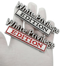 Load image into Gallery viewer, 2 PCS Car Metal Leaf Board Car Logo White Privilege Edition Modified Car Body Sticker Sign, White Privilege