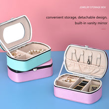 Load image into Gallery viewer, HN-001 Travel Portable Ring Lipstick Jewelry Storage Box, Necklace Version Pink, Mirror Version Pink, Necklace Version Blue, Mirror Version Blue, Necklace Version Orange, Mirror Version Orange, Necklace Version Gold, Mirror Version Gold                ...
