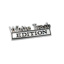 Load image into Gallery viewer, 2 PCS Car Metal Modification Standard White Trash Edition Car Label Stickers, WHITE TRASH