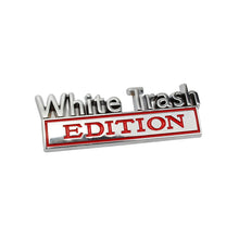 Load image into Gallery viewer, 2 PCS Car Metal Modification Standard White Trash Edition Car Label Stickers, WHITE TRASH