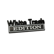 Load image into Gallery viewer, 2 PCS Car Metal Modification Standard White Trash Edition Car Label Stickers, WHITE TRASH